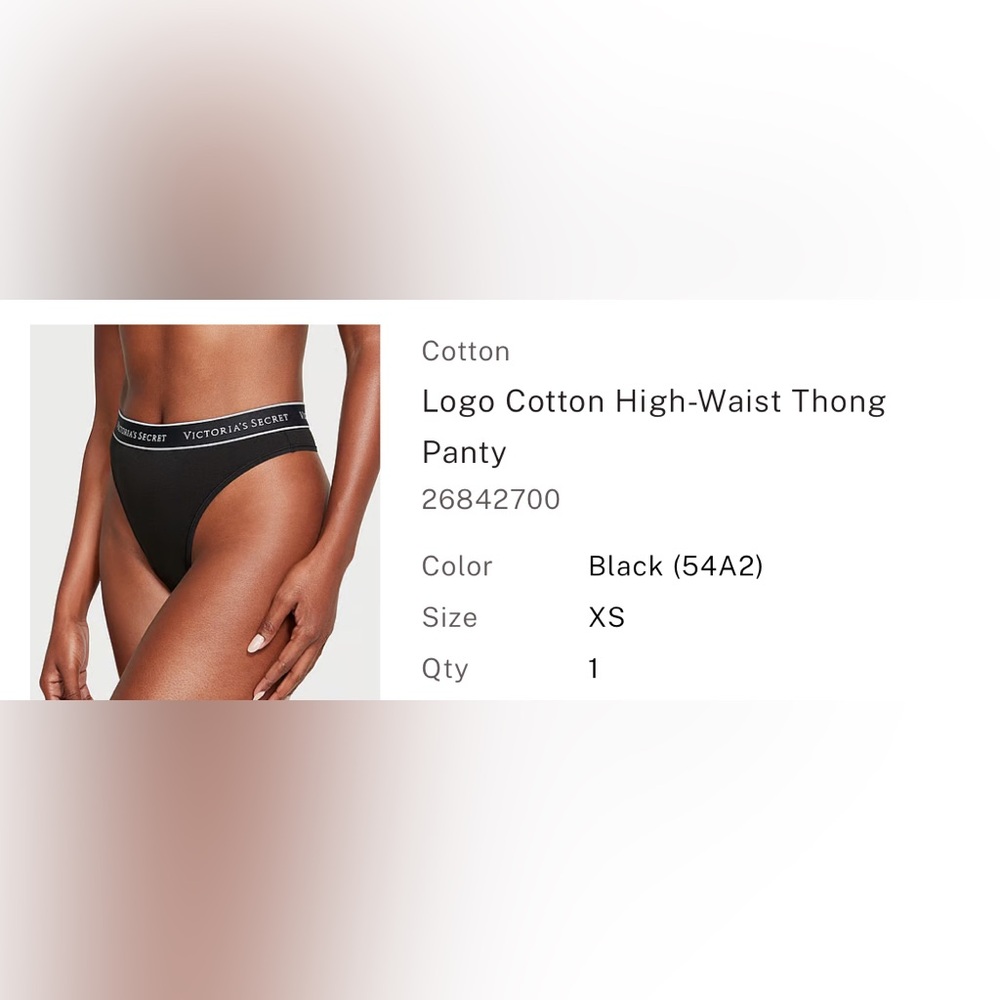 Logo Cotton High-Waist Thong Panty
